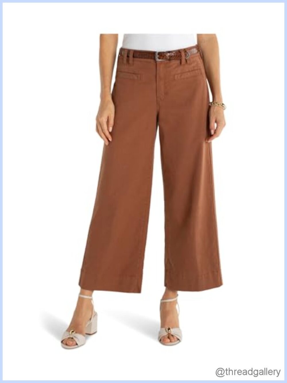High-Rise Crop Wide Leg Pants 26 Inseam Regular Fit Flat Front